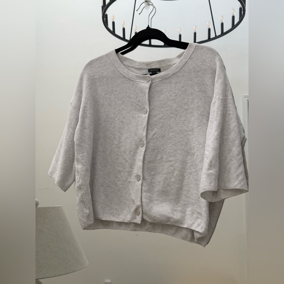 wild fable Cream Ribbed Button-Front Top - Picture 1 of 3